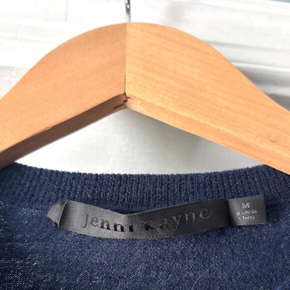 Jenni Kayne Sweater Hudson Crewneck 100% Merino Wool Navy Blue Size M - Picture 13 of 14